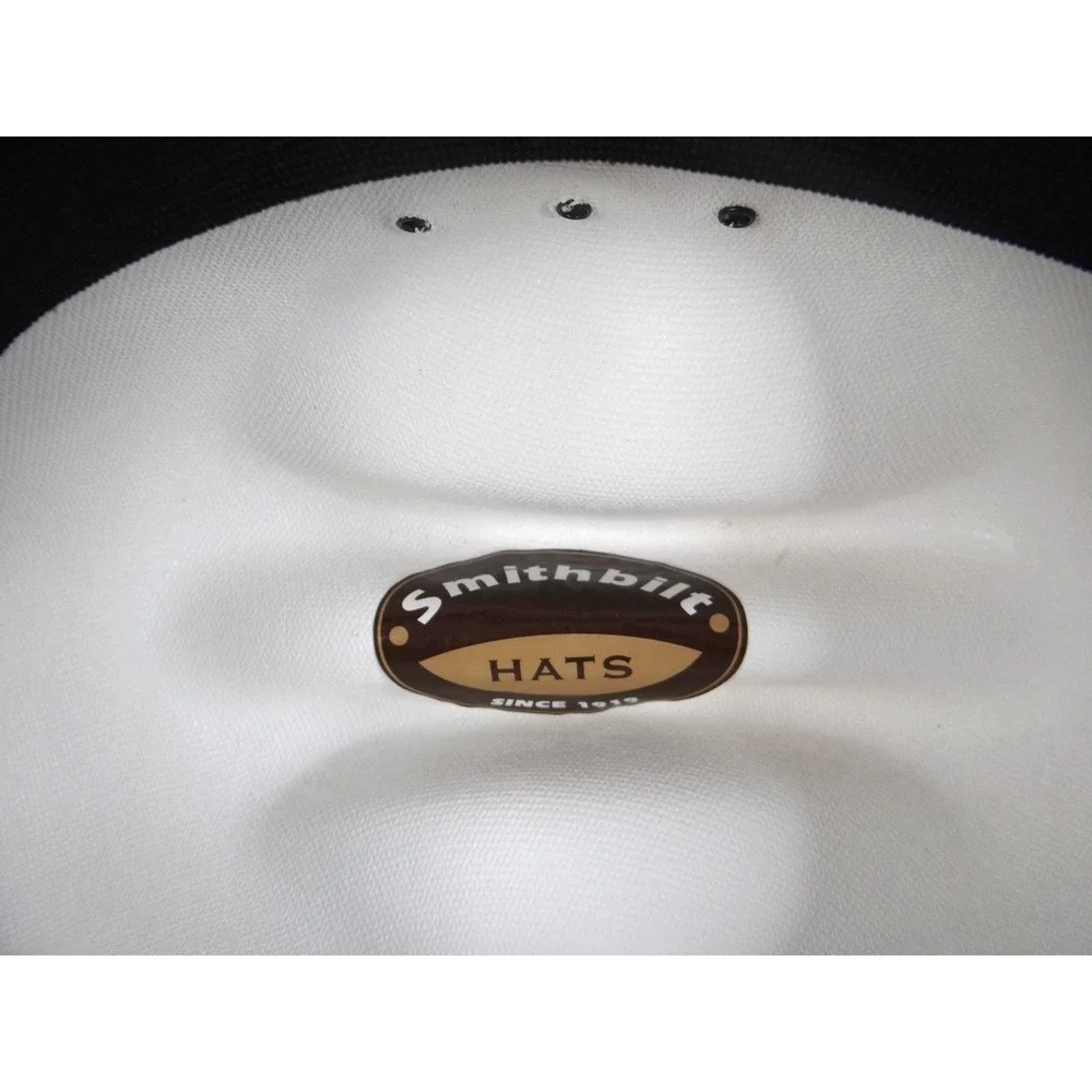 Smithbilt White‎ Straw Cowboy Hat Cattleman Crease Wide Brim Western Hat 2182